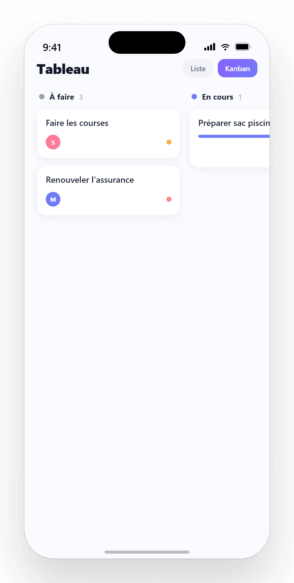 Tâches & Kanban